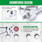 SK Flex-Head Ratcheting Wrench Set, Combination Wrench Set, 12-Piece, Metric 8 to 19mm, 72-Tooth, Premium CR-V Construction, with Rack Organizer