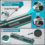 Seeutek Manual Tile Cutter, 14 inch Professional Porcelain Ceramic Tile Cutter, Double Rails Design Tile Cutter Tool, with Tungsten Carbide Cutting Wheel
