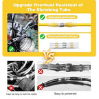 Kuject 200PCS Solder Seal Wire Connectors AWG 12-10, Yellow Solder Seal Heat Shrink Butt Connectors Terminals Solder Sleeve Waterproof Wire Splice Connector for Marine Boat Wire Joint