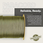The Paracord Store | Type III 550 Paracord - 250 FT Spool, Olive Drab | Heavy Duty 7 Strand Tactical Paracord - USA Made Nylon Outdoor Parachute Cord for Camping, Fishing & More - Survival Cord