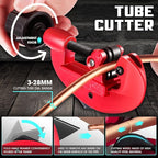 DNA MOTORING 3 in 1 Double Single Flaring Tools Kit, Flare Tool Kit Including 180 Degree Pipe Bender, Tubing Cutter For Copper, Brass, Air Conditioning Pipelines, TOOLS-00544