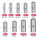 10 PCS Non-Insulated Butt Connectors Kit, AWG #4 Wire Ferrules, Electrical Wire Connectors Crimp Ferrule Terminals Kit-BN22
