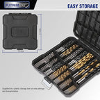 PLATINUMEDGE 140PC Multipurpose Drill Bits Set, 88PC Titanium Twist Drill Bits 26 Pc Masonry Drill Bits for Brick, Concrete 26 Pc Brad Point Drill Bits, for Wood, Metal, Masonry with Hard Storage Case
