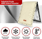 Redford Supply Co. Cold Snap (5°F) Backflow Preventer Insulation Cover, 3-Way Custom, 16"W x 26"H, Pipe Insulation, Water Sprinkler Covers for Outside, Sprinkler Backflow Cover for Winter (Beige)