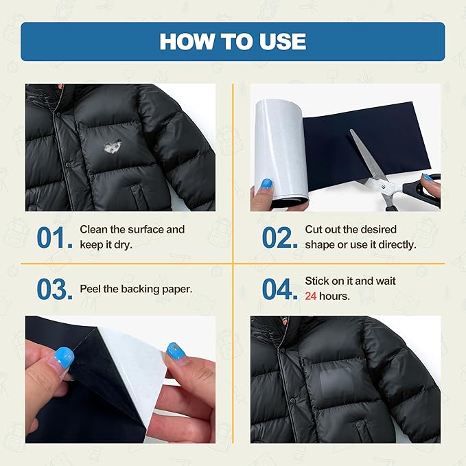 KING MOUNTAIN Self Adhesive Nylon Fabric Repair Tape, 4×63 Inches, Quick Down Jacket Repair Patch, Waterproof Outdoor Gear Patch Kit for Tent,Backpacks,Umbrella, Gloves, Sleeping Bag (Blue