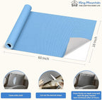 KING MOUNTAIN Canvas Repair Patch 16×60 Inch Self-Adhesive Waterproof Fabric Patch for Sofas, Tents, Furniture,Tote Bags, Car Seats (Blue)