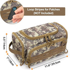 Tactical Toiletry Bag for Men, Hanging Hygiene Bag, Travel Dopp Kit Organizer for Shaving, Shower Essentials and Toiletries, Desert Yellow (Empty Bag)
