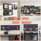 ValueMax 6 Pack Metal Pegboard Panels, 12”x 12” Heavy Duty Metal Pegboard Wall Organizer for Home, Garage, Workbench, Kitchen, Craft Room Tool Storage, Black Modular Peg Board Organizer Board