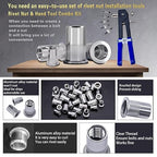 Pressure Rivet Nut Tool Kit, 430Pcs Metric Rivet Nut Combination (M8/M6/M5/M4/M3), Suitable for Furniture, Decoration, Automotive, Marine and Industrial Applications