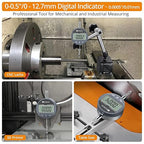 Neoteck DTI Digital Dial Indicator 0.01mm/0.0005 inch Digital Probe Indicator Dial Test Gauge Range 0-12.7mm/0.5 inch Dial Test Indicators Electronic Indicator Gauge