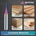 2PCS Upcut Spiral Router Bit 1/4 Inch Shank 1/16 Inch Cutting Diameter 1/4 inch Cutting Length with Extra Long Life Coating CNC Router Bits End Mill for Wood Cutting, Slot Mortise, Engraving