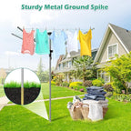 tonchean Rotary Umbrella Drying Rack Outdoors, 4-arm Umbrella Clothesline for Laundry, Adjustable Height Rotary Dryer Collapsible Clothes Drying Rack | 12-Lines with 165 ft. Clothesline