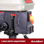 BUCKTOOL 10-Inch Drill Press 6.0 Amp 3/4 HP Bench Drill Press 5-Speed Benchtop Drilling Machine with LED Work Light