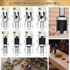 LAMPTOP 47 Pcs Woodworking Tools and Accessories, Including Countersink Drill Bit Set, Wood Plug Cutter, Step Drill Bit, Saw Blades, Drill Stop Bit Set, Long Twist Drill Bit, L-Wrench, Center Punch