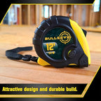 Bullseye Tape Measure 12 Foot 3-Pack | Yellow | Small, Retractable Measuring Tapes with Pause Buttons | Easy-to-Read Standard and Metric Measurements for Adults and Kids | Inches and Centimeters