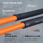 Wirefy 3/4" Heat Shrink Tubing - Large Diameter - 4:1 Ratio - Adhesive Lined - Industrial Heat-Shrink Tubing - 50 Feet Roll - Black