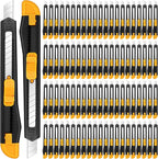 300 Pcs Box Cutters Retractable Utility Knife Office Supplies 9mm Wide Blade Cutter Compact Razor Knife for Home Use(Black)
