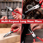 ARROW 6" High Leverage Needle Nose Pliers with Side Cutters, Long Nose Pliers for Gripping, Wire Bending, Cutting