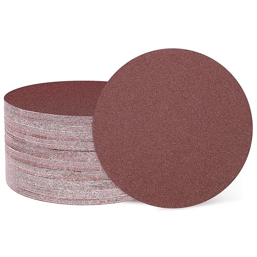 HARFINGTON 50 Pcs 8 Inch Sanding Disc 80 Grit Hook and Loop Sandpaper Random Orbital Sander Pads for Woodworking Automotive Metal Polishing