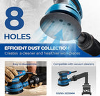 Dong Cheng 5-Inch Random Orbital Sander 380W 12800OPM Electric Palm Sander, 6 Variable Speeds, with 20pcs Sandpaper & Detachable Dust Bag, Power Sander for Woodworking, Sanding & Polishing
