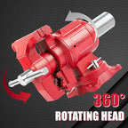 UPG 5-Inch Terminal Location Bench Vise with Ductile Iron Bench Vise 360° Multi-Purpose Bench Vice with Anvil, Clamp force 8800lbs, Red