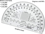 Degrees Mils Meters Yards Protractors