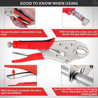 Locking Pliers Wire Cutters Heavy Duty - 8 Inch Clamp Plier Welding Plumping Tool - Stainless Steel Vice Grips Pliers with Curved Jaw & Anti-Slip Handle for Plumbing, Welding, Automotive, Woodworking