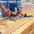 Milescraft 1219 Circle Guide Kit- Precision Router Circle Cutting Jig For Cutting/Routing Circles From 1.5” Up To 52” with Offset Base