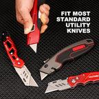 HAUTMEC 100 Pack Utility Knife Blades, Standard Box Cutter Blades with Innovative Safty Dispenser, Premium Carbon Steel Utility Blade Replacement, for Box, Carpet, Rope - HTUBL25011