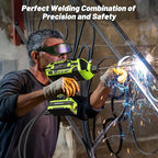 Portable Welding Machine 110V with Auto Darkening Goggles: Handheld IGBT Inverter ARC Welder Gun Stick Welder - 5 Variable Current Adjustment for 3/32"-1/8" Rods and DIY,Professional Use,Repair(Green)