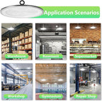 loyal LED High Bay Shop Lights: UFO Dimmable Commercial Lighting 6000K - for Warehouse Garage Workshop Gym NO Plug (500W, 2 Piece)