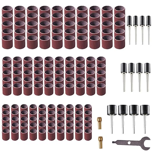 165pcs Rotary Tool Sanding Drums 400 grit,Sanding Drum Sander Bits Bands for Drill Accessories