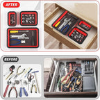 TOOLEAGUE 3Pcs Collapsible Magnetic Parts Tray Set with 15Lb Magnetic Pickup Pen,3 Different Size Silicone Foldable Tool for Organizing Screw Bolts Nuts Washers Pins and Other Small Metal Parts