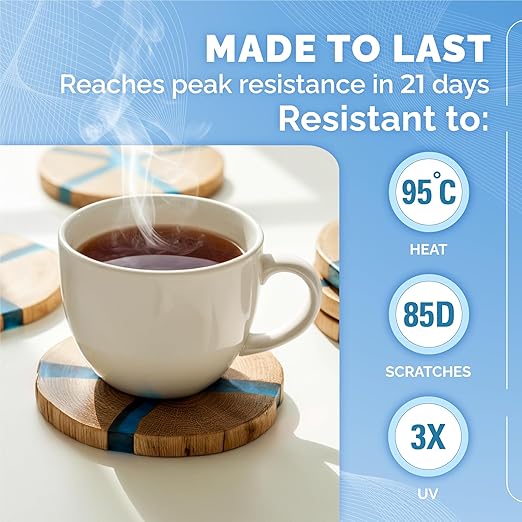 CRAFT RESIN 34OZ Crystal Clear Epoxy Resin Kit - Food Safe & UV Resistant for DIY Art, Wood, Jewelry Making, Coasters, Molds Casting Resin Epoxy - Low Viscosity, Self Leveling for Beginners & Pros