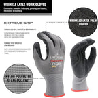 linconson 12 Pack Safety Performance Series Construction Mechanics Wrinkle Latex Work Gloves