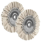 2PCS 8" Airway Buffing Wheel with 5/8" Arbor Flange-Free Hub，White Buffing Wheels for Angle Grinder, Mirror-Like Finishing Polishing Wheel for Aluminum Wheels Stainless Steel Chrome