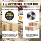 6-1/2 Inch Circular Saw Blade 40 Teeth,6-1/2 Saw Frame Ultra Fine Finish Circular Saw Blade,Compatible with for DEWALT,Makita,Skil Circular Saw,for Cutting Lumber,Plywood Material,5/8 Inch Arbor