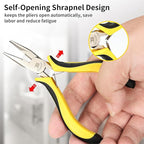 BOSI TOOLS 6-piece Mini Pliers Set, Needle Nose Pliers, Diagonal Pliers, Long Nose Pliers, Bent Nose Pliers, End Cutters and Linesman Pliers, with Storage Pouch Making Craft Electronic Repair