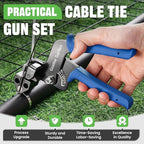 Stainless Steel Cable Tie Gun Set, with 150PCS Metal Zip Ties (Includ 6, 7.8, 9.8, 11.8 Inch), Adjustable Fastening Cutting Tie Tool Sets for Fencing, Exhaust Pipes, Automotive