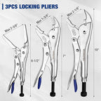 WORKPRO 3-Piece Plier Set - Long Nose, Curved Jaw, Fast Release with Hex Keys