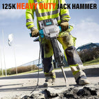 Berserker 2100W 50-Pound Demolition Jack Hammer with 1-3/16" Hex, 17-Amp Corded Electric Heavy Duty Demo Chipping Hammer Concrete/Pavement Breaker with Carrying Case Flat Chisel Bull Point Chisel