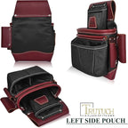 Nylon and Leather Tool Belt | Framing Tool Bags | Leather Tool Belts | Nylon Tool Pouch | Carpenter Tool Belt | Construction | Framers | Electrician (Black)