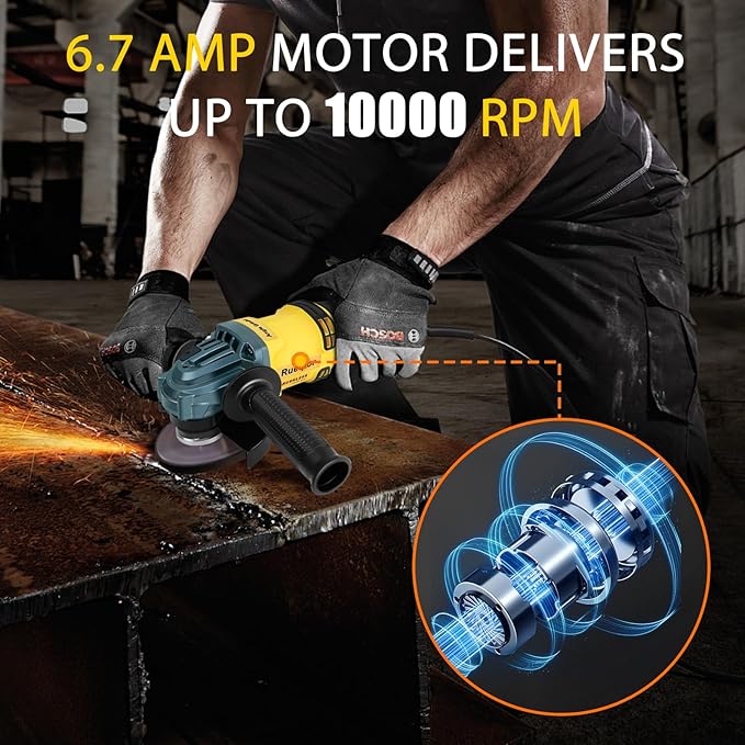 Cordless Angle Grinder for DEWALT 20V MAX Battery, 10000 RPM Brushless Grinder 4-1/2", 3 Variable Speed for Cutting, Griding, Polishing (No Battery)