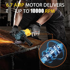 Cordless Angle Grinder for DEWALT 20V MAX Battery, 10000 RPM Brushless Grinder 4-1/2", 3 Variable Speed for Cutting, Griding, Polishing (No Battery)
