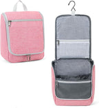 Della Gao Hanging Travel Toiletry bag for Women, Water-resistant Durable Nylon Toiletries Organizer for Cosmetics, Makeup Brushes, Bathroom Bag, Pink
