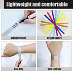 100 Cloth Disposable Wristbands - Colored Party Wrist Strap (Gray)