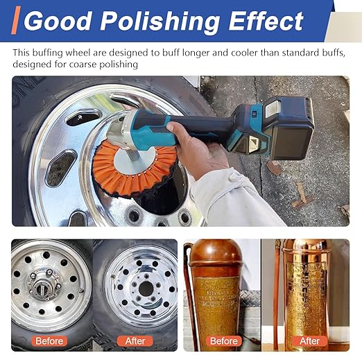 9 Pcs Airway Buffing Wheel Kit 8 Inch Polishing Wheel and Polishing Compound for Angle Grinder Buffing Rake Buff Safety Flange Aluminum Polishing Kit 8" in Diameter 5/8" in Arbor Hole