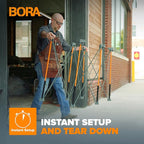 Bora Centipede 2 ft. L x 4 ft. W x 2.5 ft. H Folding Work Table Steel 1500 lb. capacity Gray/Yellow