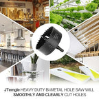 3-1/2 Inch Hole Saw with 3/8" Triangle Shank Quick Change Arbor, JTemgle Bi-Metal Hole Saw Heavy Duty Hole Cutting Tool for Cornhole Boards, Recessed Lights, Wood, Plastic, Drywall & Soft Metal