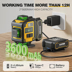 Laser Level with Tripod, Alloyman 4x360° Self Leveling Laser Level, Green Line Laser 4D Laser Leveler Tool with 2Pcs Lithium Batteries for Picture Hanging, Tile, Home Renovation, Indoor